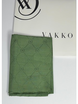 Vakko Pamuk Ipek Şal - 68 x 200 - 6356 Haki Yeşil