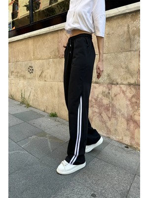 Pileli Store Paça Şeritli Wide Leg