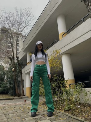 Pileli Store Kargo Cep Wide Leg Pantolon