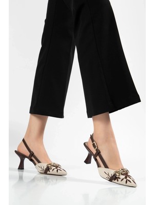 Antakya Yöresi K-250 Kahve Süet Günlük Arkası Açık Tokalı Topuklu Kadın Ayakkabı