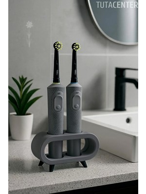 TUTACENTER Pilli ve Şarjlı Diş Fırçası Tutucu Stand (Tüm Modellere Uyumlu)