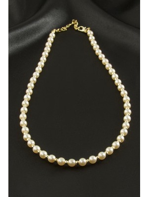 Zero Land Techmrt Krem Rengi Inci Kolye - Krem