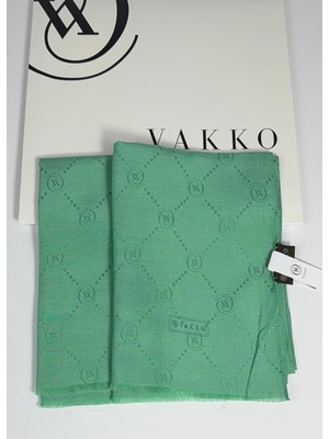 Vakko Pamuk Ipek Şal - 68 x 200 - 6356 Benetton Yeşili