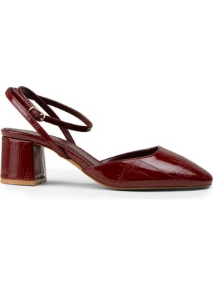 Deery Kadın Bordo Ince Bantlı Topuklu Ayakkabı - RD016ZBRDM01