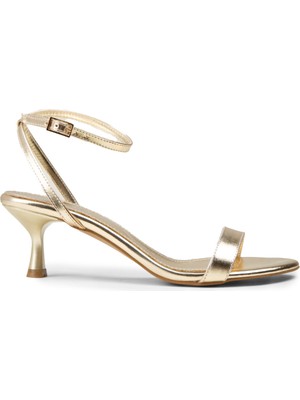 Deery Kadin Altın Renk Ince Bantlı Abiye Ayakkabı - K7110ZALTM01