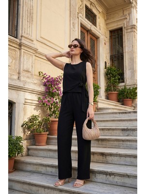 Lela Regular Fit Bağlama Detaylı Bisiklet Yaka Takım Bayan Takım 5866466