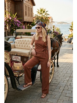 Lela Regular Fit Bağlama Detaylı Bisiklet Yaka Takım Bayan Takım 5866466