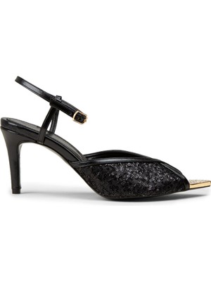 Deery Kadın Siyah Payet Detaylı Abiye Ayakkabı - RD743ZSYHM01