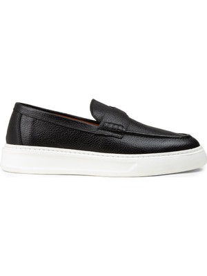Deery Erkek Hakiki Deri Siyah Loafer Ayakkabı - 02043MSYHP01