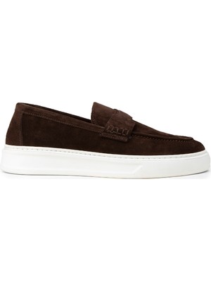 Deery Hakiki Süet Kahverengi Erkek Loafer Ayakkabı - 02043MKHVP01