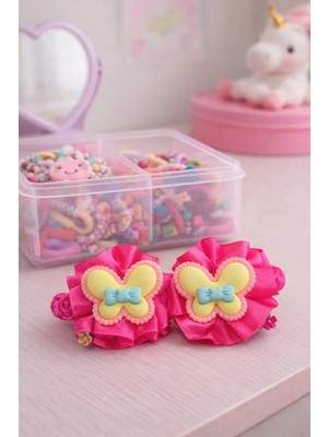 Nati Co Kız Çocuk Sevimli Kelebekli Çift Saç Tokası