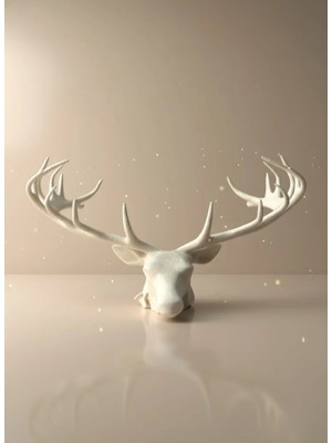 Odern Geyik Başı Biblo 25 cm Zarif Masa Üstü Dekor