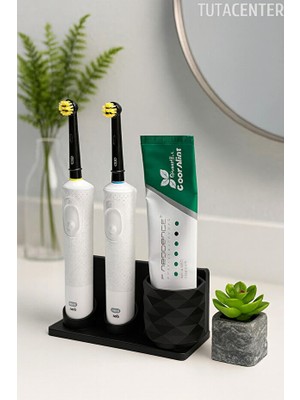 TUTACENTER Şarjlı ve Pilli Diş Fırçalık Tutucu Stand Beyaz (Tüm Modellere Uyumlu)