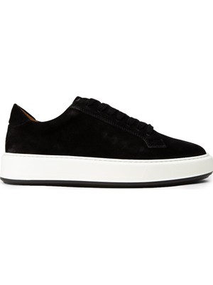 Deery Erkek Hakiki Süet Siyah Sneaker Ayakkabı - E4182MSYHE01