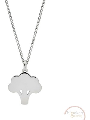 Bigakan Ağaç Taşsız Model 925 Ayar Gümüş Kadın Kolye