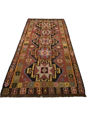 Zehra Abla Halı El Dokuma Tek Parça Yıldızlı Kars Kağızman Yün Kilim 7131