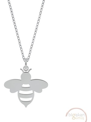 Bigakan Arı Tasarımı Taşsız Model 925 Ayar Gümüş Kadın Kolye