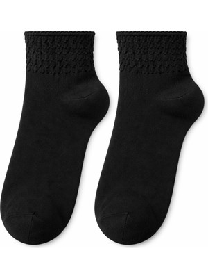 QUALITY WALKING Kadın Bambu Dikişsiz Bilek Üstü Çorap Desenli Yumuşak Nefes Alan