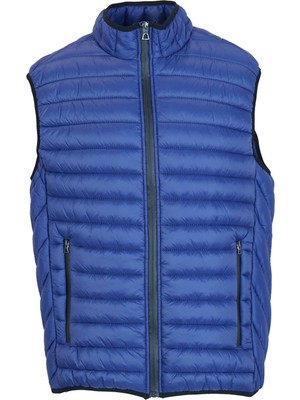 Exuma Erkek Mavi Puff Yelek 2911069-411 Kapüşonlu Düz Desenli L Beden Sonbahar Kış Sezonu