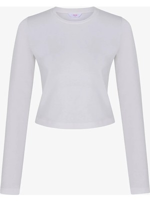 Penti Pamuklu Ekru Bisiklet Yaka Üst