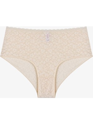 Penti Bej Easy Lace Dantel Yüksek Bel Slip Külot