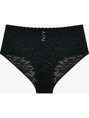 Penti Siyah Easy Lace Dantel Yüksek Bel Slip Külot