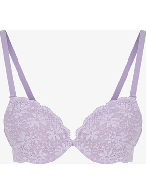 Penti Lila Super Push Up Destekli Sütyen Dokuma Kumaş ve Lace Dantel ile Konforlu Tasarım