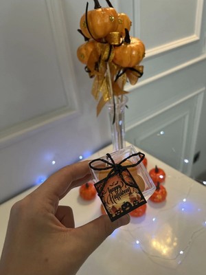 Verda Desing Hediyelik Balkabağı Tasarımlı Hallowen Özel Turuncu Bubble Mum - Sıcak ve Şık Atmosfer(Kızgın Kabak)