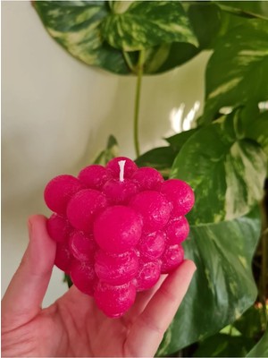 Verda Desing Kokulu Pembe Bubble El Yapımı Dekoratif Tasarım Mum