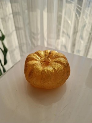 Verda Desing Kokulu Altın Bal Kabağı El Yapımı Dekoratif Tasarım Mum