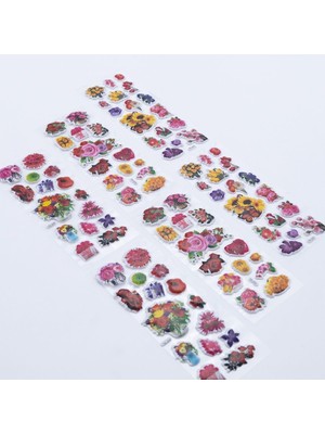 Daisy Store 6 Adet Kabartmalı Yapışkan Renkli Çiçekler