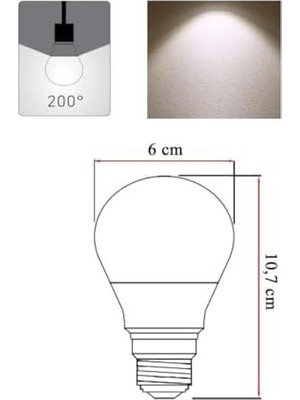 Daisy Store 8.5W 63W 860LM LED Ampul 4000K - Gün Işığı E27 LED Lambası
