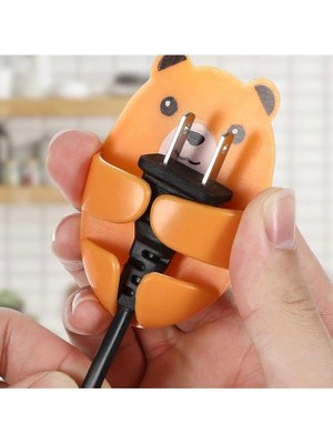 Daisy Store May's Nest May’s Nest Sevimli Hayvan Figürlü Fiş Tutucu Askı – 4’lü Yapışkanlı Duvar Askısı Seti (Delmeden Montaj, Renkli ve Dayanıklı)