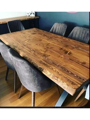 Mimari Dekor Ahsap Kütük Yemek Masası