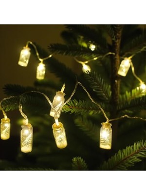 Daisy Store Yılbaşı LED Zincir Işık Cam Şişe 165CM 10 Ampul AST6003