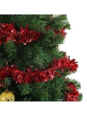 Daisy Store 1 Adet 1.7 Metre Kırmızı Kalın Yılbaşı Püskül Süsü Tinsel Garland,süs T77, Kırmızı