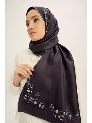 Maisa Bade Mulberry Ipek Şal 70*190 cm - Mürdüm