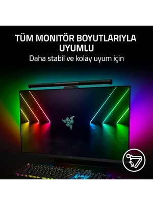 Daisy Store Aether Monitör Işık Çubuğu - Oyun Rgb Aydınlatmalı Bilgisayar Monitörü Lambası (Dokunmatik Kontrol, Ayarlanabilir Renk Sıcaklığı ve Parlaklığa Sahip USB Ekran Lambası) Siyah