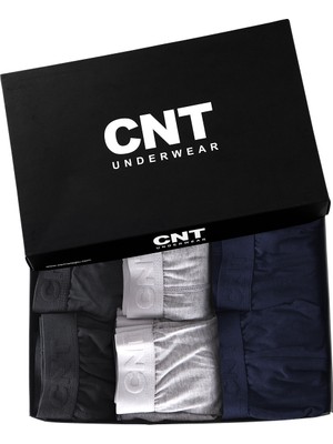Cnt Erkek Boxer Likralı 6'lı Premium Paket Düz Desenli Rahat Kullanım İçin
