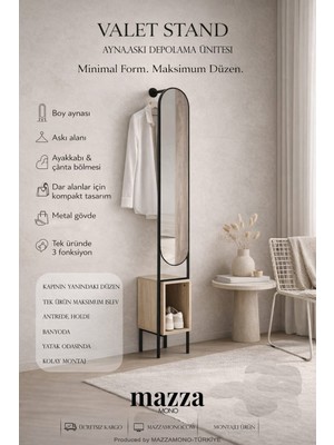 Valet Stand - Ayna, Askı, Depolama Ünitesi