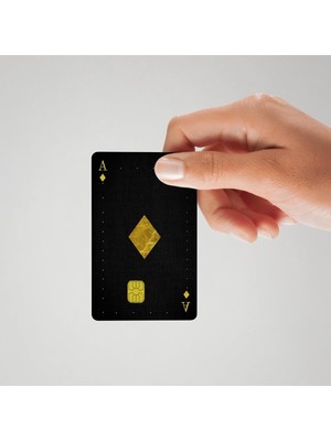 Daisy Store Dekoratif Iskambil Kağıdı Maça Temalı Kredi Kartı Kaplama &