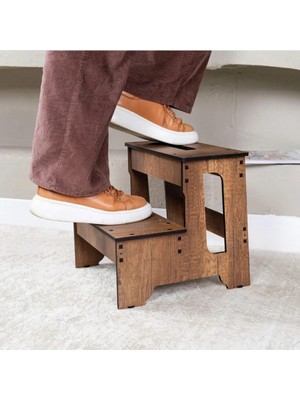 Daisy Store Iki Basamaklı Tabure Ahşap Merdiven