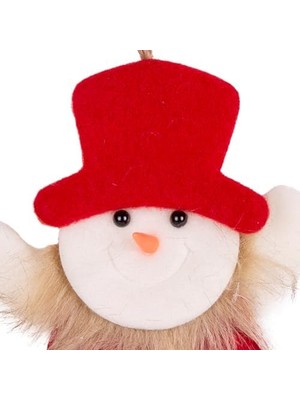 Daisy Store Yılbaşı Süsü Kardan Adam Kar Tanesi Figürlü Kırmızı 10X15 Cm.