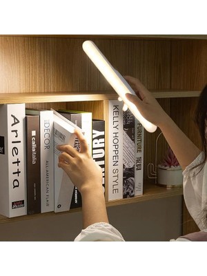 Daisy Store Şarjlı LED Lamba Kablosuz Micro USB Mıknatıslı 6W LED Işık 3 Farklı Işık Modu Martı LED Aplik (Beyaz)