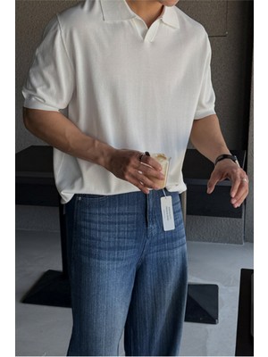 Tarz Cool Erkek Patlı Kısa Kollu Polo Yaka Triko T-Shirt