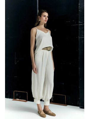 Sateen Tosca Pantolon - Taş