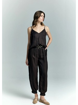 Sateen Tosca Pantolon - Kahve