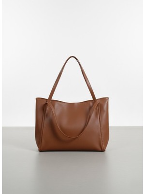 ÜçKol Ticaret Geniş Iç Hacimli Nubuk Görünümlü Deri Shopper Çanta