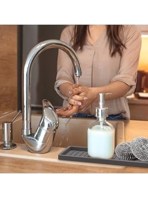 Daisy Store Silikon Yağdanlık Yağlık Standı Altlık,çok Amaçlı Organizer Sunumluk,sabunluk Altlığı 1 Adet Gri