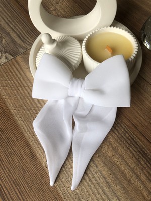 Sp Accessories Fiyonk Kurdele Model Beyaz Otomatik Klipsli Toka